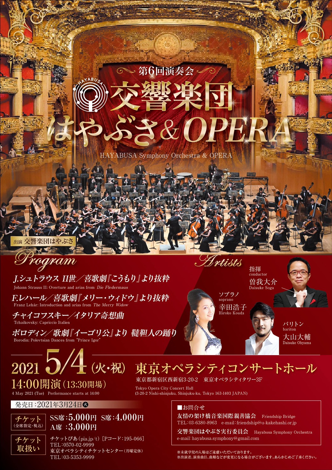 交響楽団はやぶさ第6回演奏会のチラシ